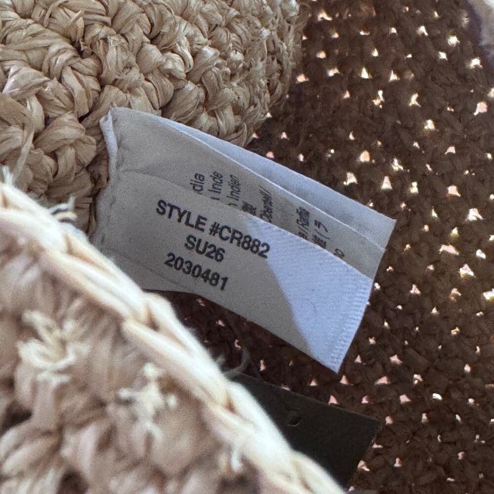 J.Crew Berkeley Small Handknotted Shoulder Bag Raffia Leather Gold CR882 NWT - Picture 9 of 12